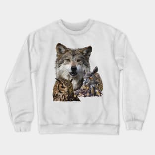 Wolf and owls Crewneck Sweatshirt